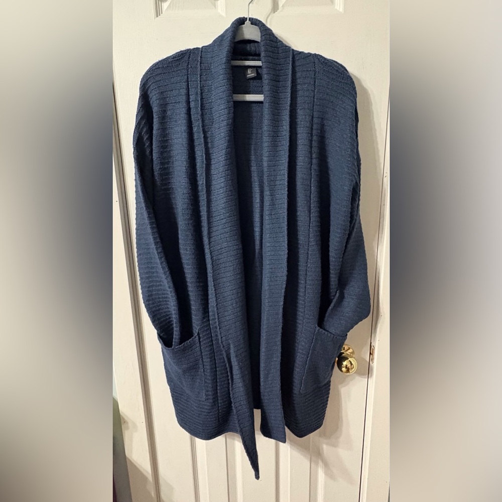 Tahari Deep Blue Knit Cardigan